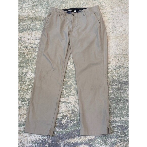 Under Armour Golf Pants Mens 34x30 Khaki Performance Stretch Lightweight UA - Picture 1 of 8